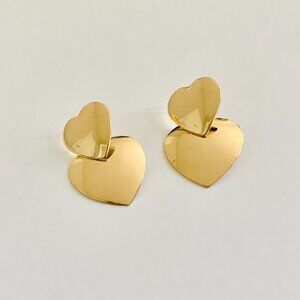 Women's New Heart Earrings 14k Gold Plated
